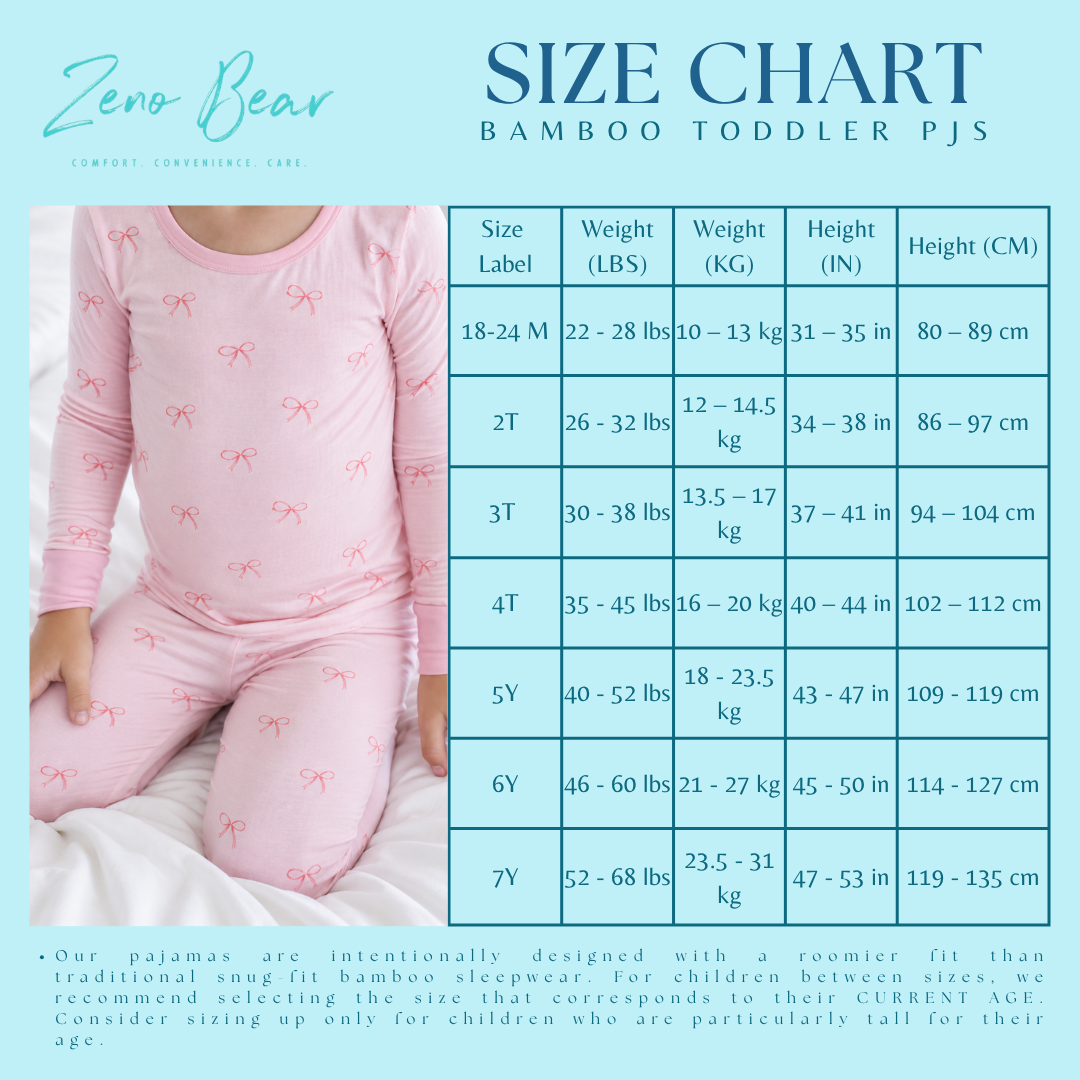 Bamboo Toddler Pajama Set | Seaside Stars & Blushing Bows- New Collection
