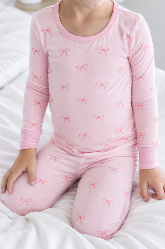 Bamboo Toddler Pajama Set | Seaside Stars & Blushing Bows- New Collection